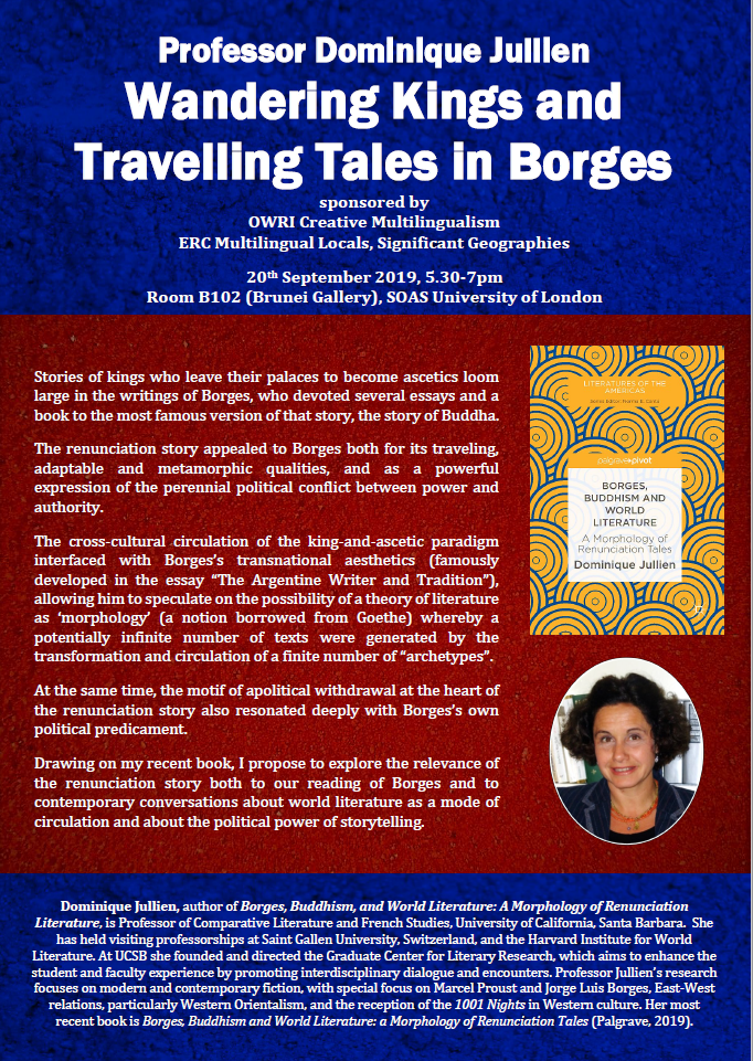 Poster for Wandering Kings and Travelling Tales in Borges