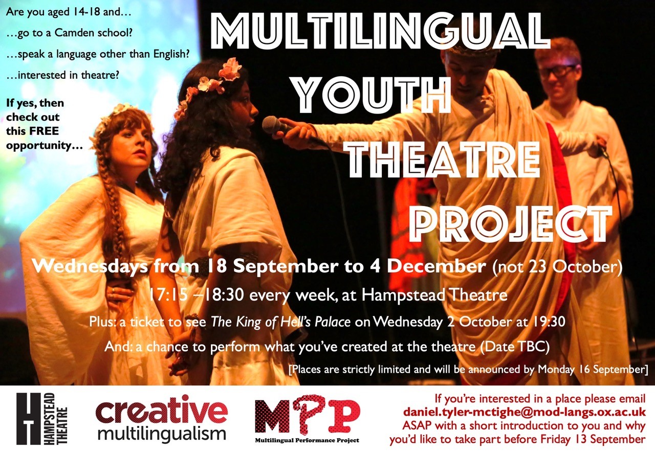 Multilingual Youth Theatre project flyer