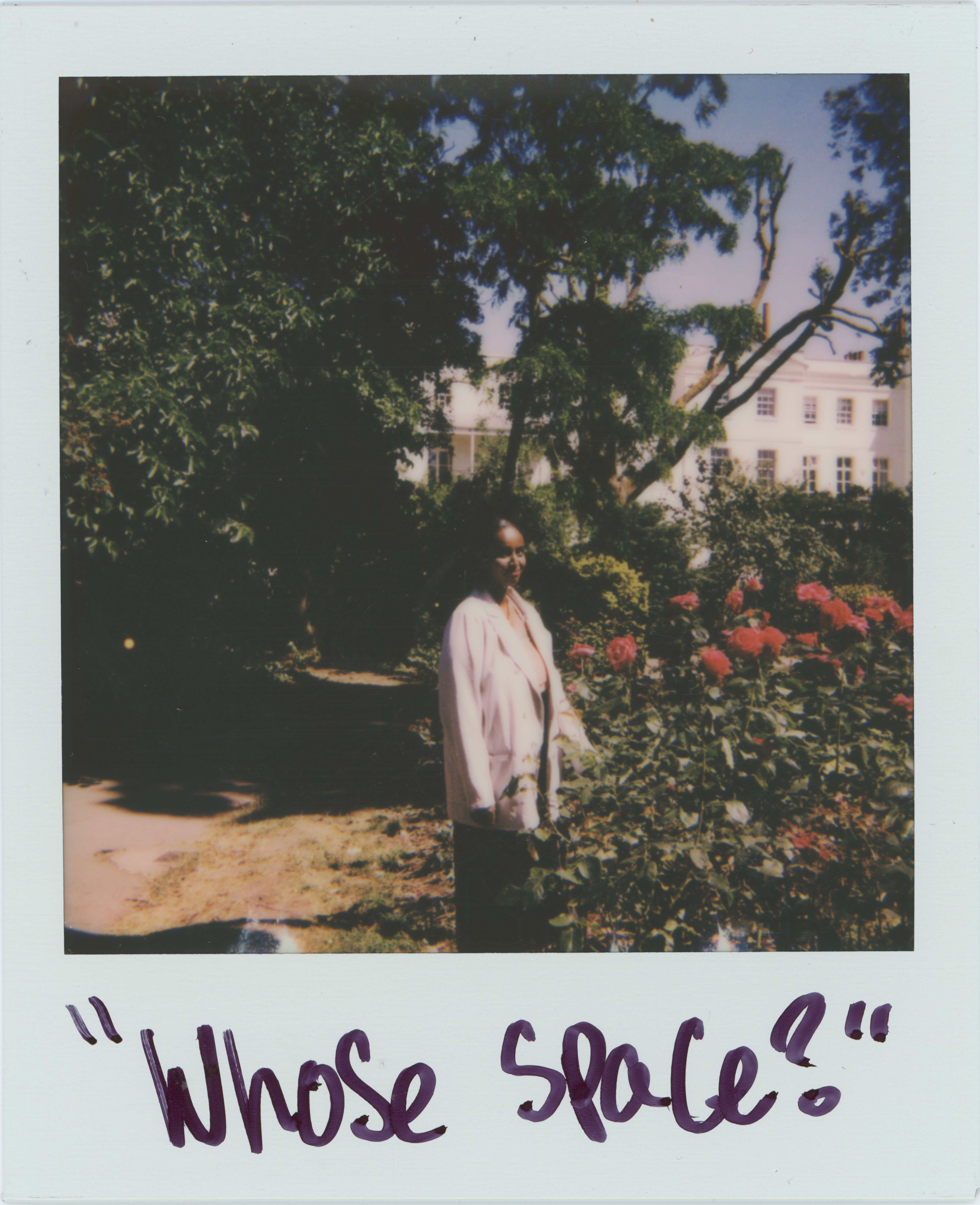 woman standing in a garden