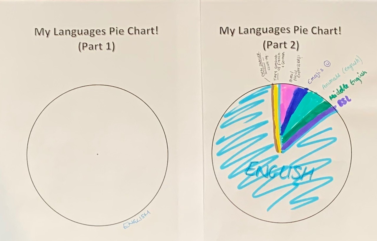 Pie chart of languages