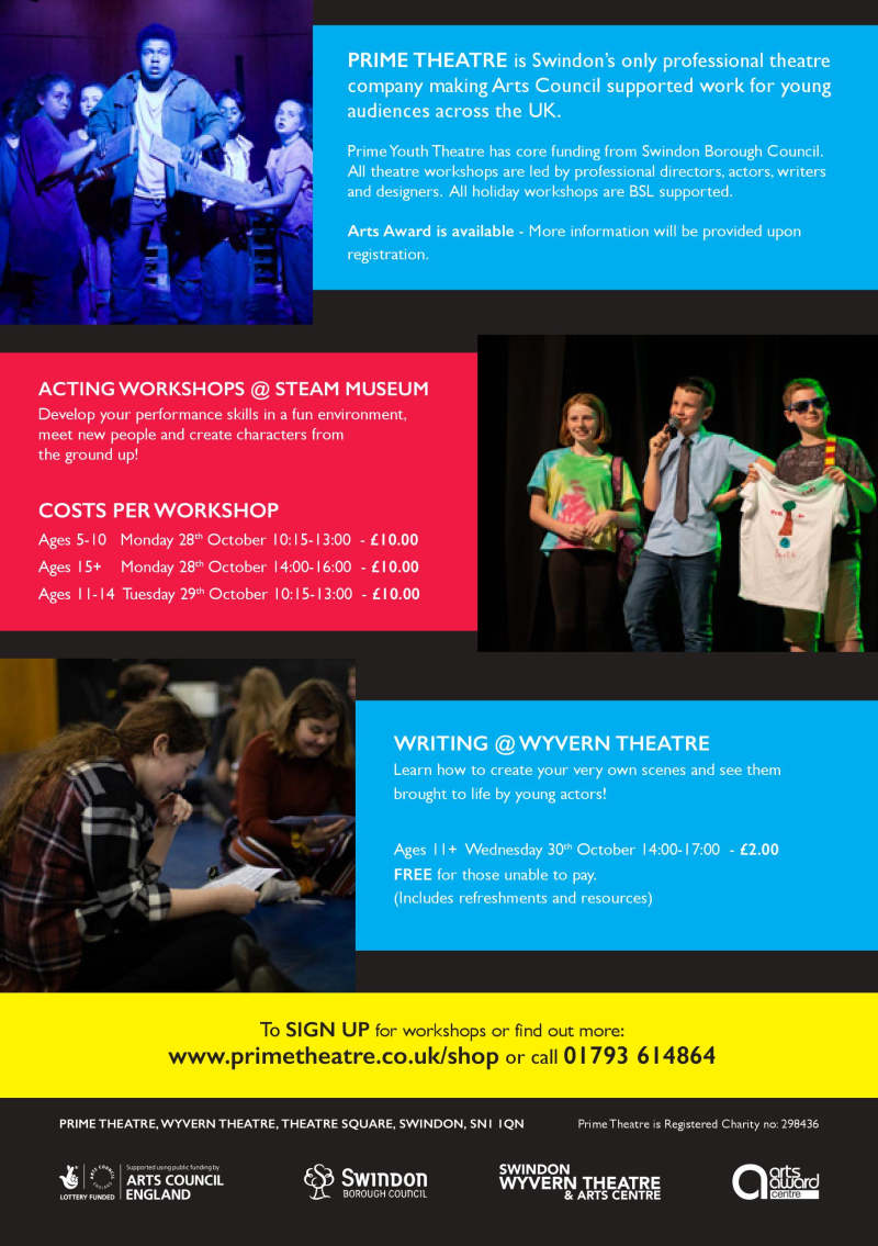 Prime Theatre half term workshops