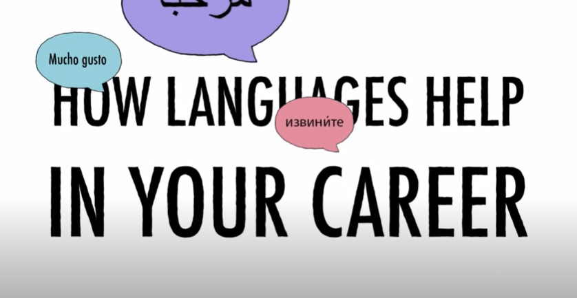 Screenshot of careers film opening screen: How languages help in your career