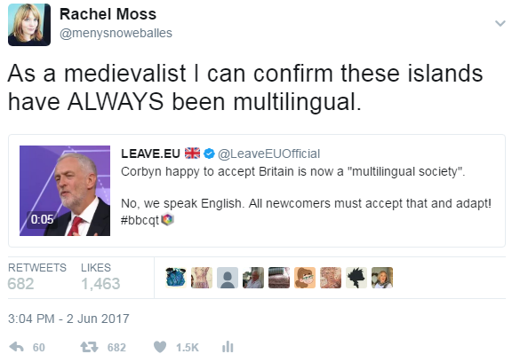 Tweet about multilingualism