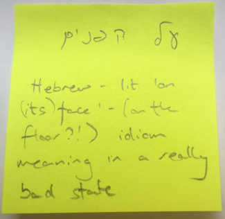 On its face metaphor meaning in a state (Hebrew)