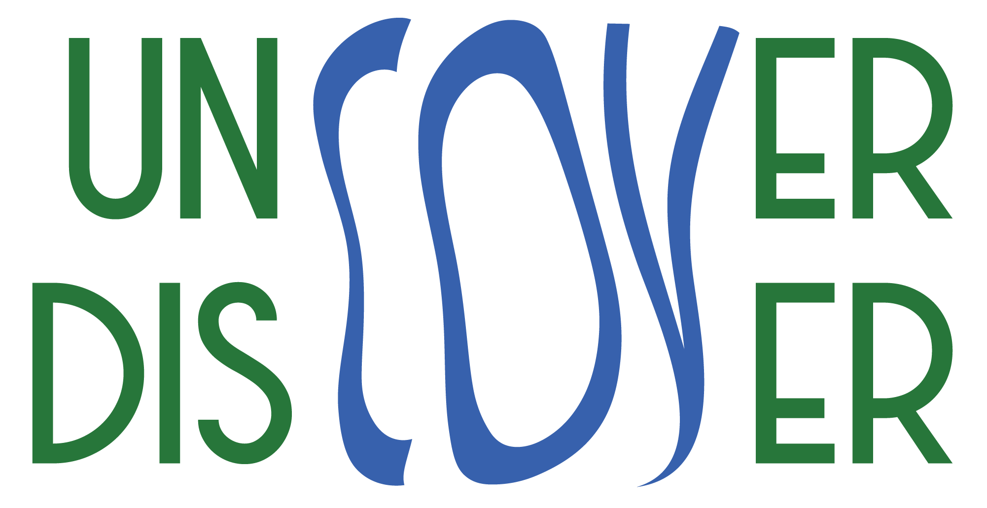 Blue and green logo for the Uncover/Discover project