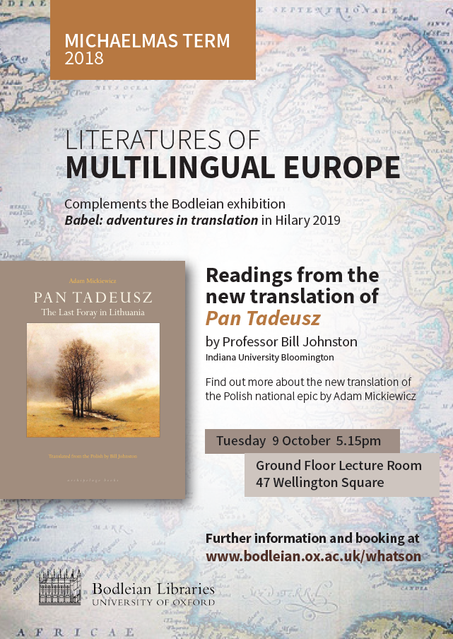 Pan Tadeusz translation event poster 